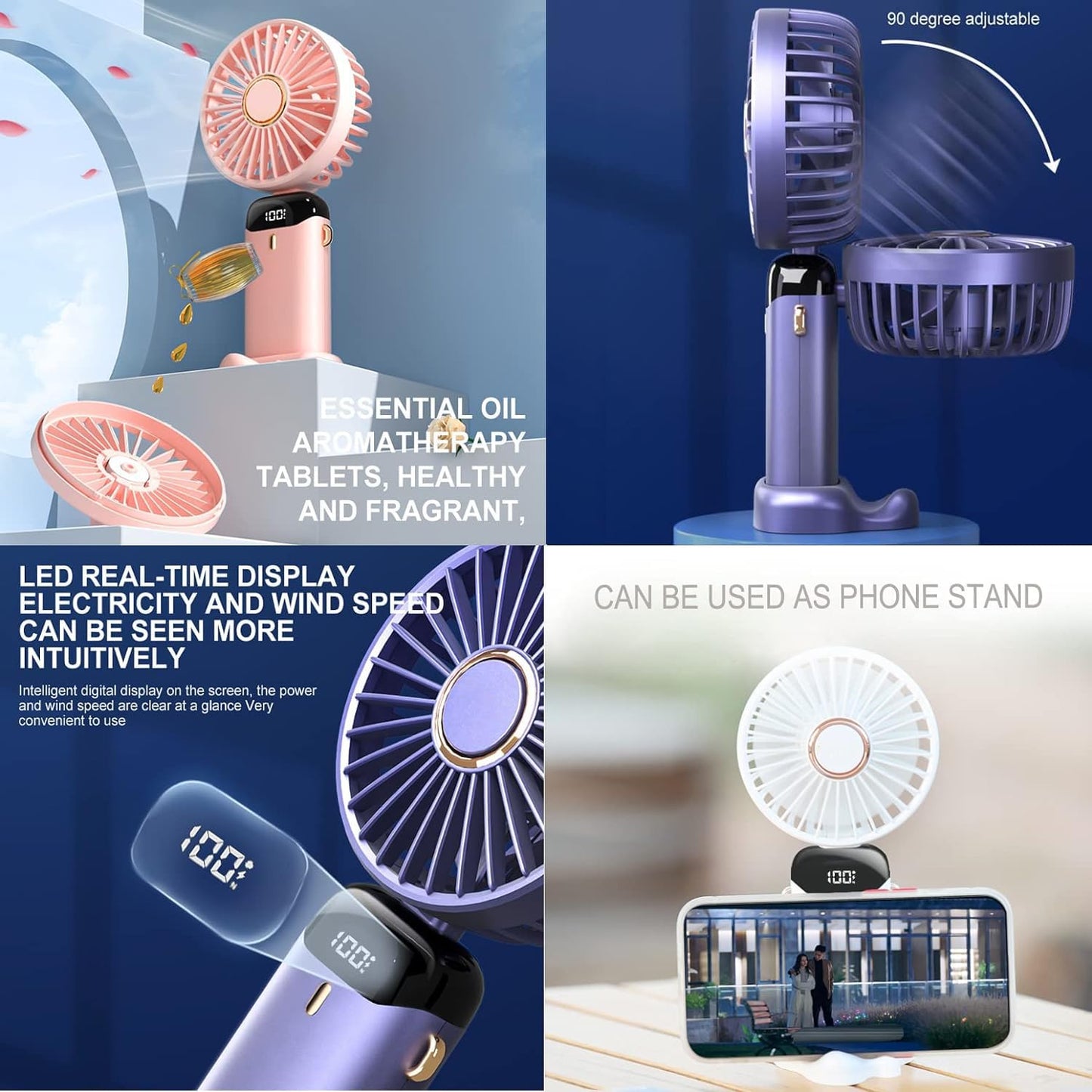 Breezelio™ Powerful Handheld Fan with Display